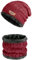 Ajuanbazha Mütze Beanie Hut Herren, Strickmütze Winter Warm Skullies, Wintermütze und Loop Schal Cap Outdoor Radfahren (Rot)