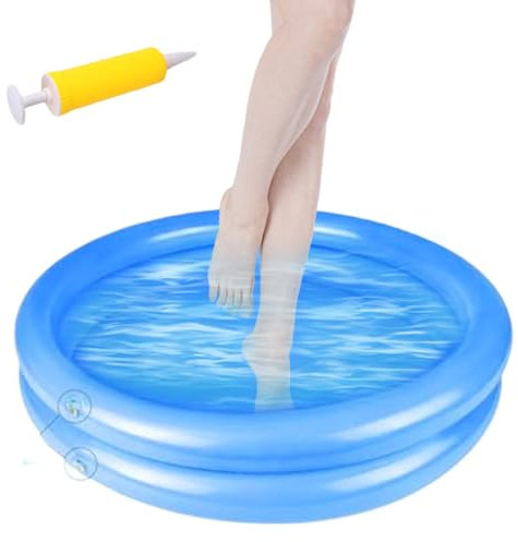 Foot Bath for Pool Entry Pool Foot Bath 23.6x23.6x6.3 Inflatable Foot Bath Round Portable Foot Soaking Bath Basin for Pool Entry Ladder Home Spa Clean Feet