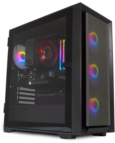 ionz Gaming PC - Desktop Computer, AMD Ryzen 5 5500 CPU, NVIDIA RTX 4060, 16GB RAM, 1TB NVMe SSD, Air Cooler, Windows 11, WiFi | Black - KZ22
