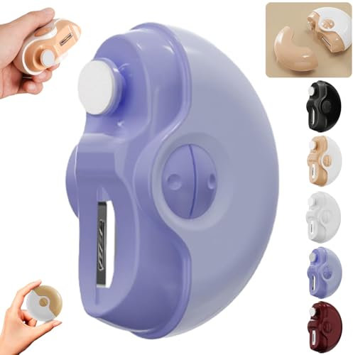 2 in 1 Electric Polishing Automatic Nail Clippers, Electric Nail Clippers with Led Light, USB Rechargeable Electric Nail Clippers for Adults (Purple)