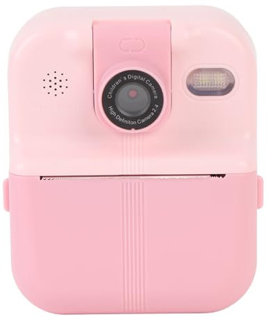 Sofortbildkamera, 48 MP Foto 1080P Video Digitalkamera mit um 180 Grad Drehbarem Objektiv, 2,4 Zoll IPS Bildschirm, Tragbare Videokamera, Unterstützt Musik für den Alltag (Rosa)