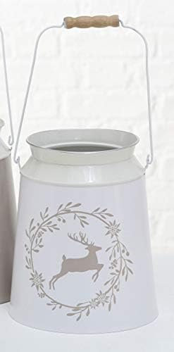 Boltze Milchkanne Vase Leopold Zink weiss