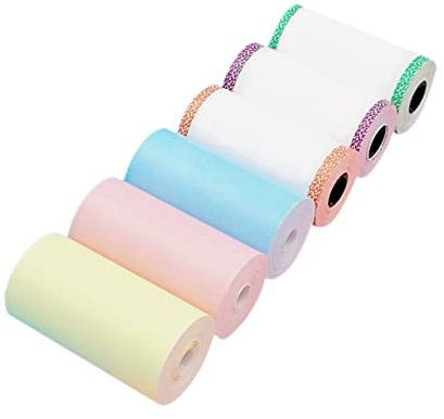 NUOBESTY 6 Stück Kassendruckpapier Buntes Druckpapier Schreibmaschinenpapier Für Zuhause Farbiges Thermopapier Kommerzielles Etikettenpapier Geeignet Für Tintenstrahldrucker Und Faxgeräte r