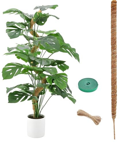 120CM Tuteur Monstera, Plante Tuteur Coco Support, Tuteur Grimpante Coco, Plantes Poteaux en Mousse Sphaigne avec Serre Câbles, Poteau de Croissance de Plantes Grimpantes