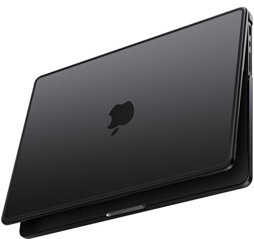 GPXIIZ Cover Compatibile con MacBook Pro 14 Pollici M4 M3 M2 M1 Pro/Max Custodia 2024-2021 A3112 A3185 A3401 A2918 A2992 A2779 A2442, Bordo in TPU + Case Rigida Protettiva Plastica, Nero Opaco