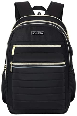 KEOFID Rucksack Damen, Wasserdicht Kleiner Rucksack, Damenrucksack Geldbörse, Elegant Daypack für Freizeit Schule Reisen Arbeit(Schwarz)