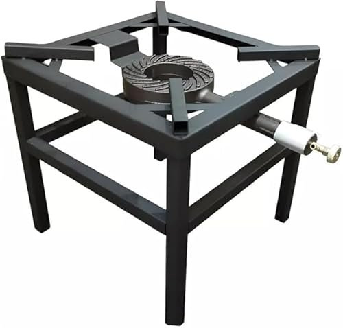 HOUSETRONICS HEAVY DUTY ONE KEY IRON STEEL CATERING STOVE | LPG PROPANE GAS COOKER BURNER WITH LONG LEGS | CAMPING OUTDOOR PARTY WEDDING | 39CM x 39CM x 40CM BLACK