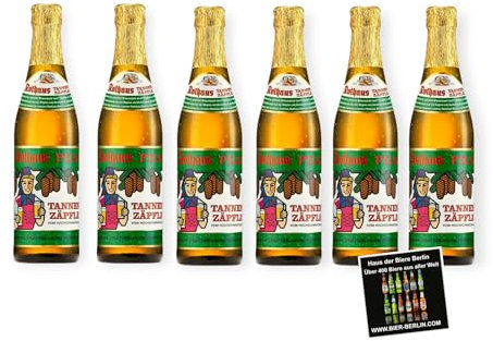 Rothaus Pils Tannenzäpfle – 6 x 0,33l Flaschen | Original Schwarzwald Bier | Deutsches Pils nach Reinheitsgebot | Herb-Frischer Geschmack | inkl. Haus der Biere Berlin Bierdeckel