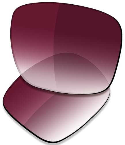 Saucer Verres de rechange pour lunettes de soleil Oakley Holbrook OO9102, Teinte dégradée rouge vin non polarisée, taille unique