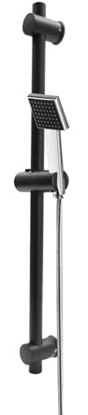 Barre de douche réglable de 66 cm, noire, pour installation dans les baignoires, les douches, les toilettes, les animaleries