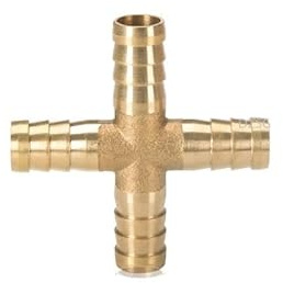 XINCXIN Raccord en Croix cuivre for Tuyau d'arrosage, 1 raccord cannelé Laiton, connecteur 2, 3 ou 4 Voies for de mm, 5, 6, 8, 10, 12, 16 et 19 (Taille 14 mm)