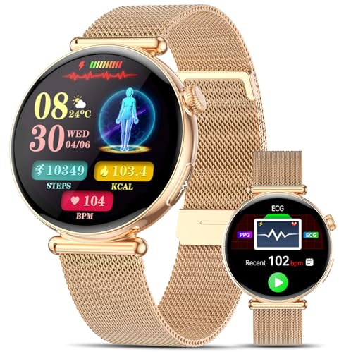 2026 AI-GPT Smartwatch Donna ECG/Pressione Sanguigna/Sonno/Ciclo Mestruale | 1.32 AMOLED Orologio Salutare con Funzione Telefono/SOS/BMI/Emozioni/Fatica,24h Lipidi/Acido Urico/Cardiofrequenzimetro/SPO2