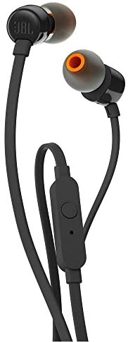 JBL T210 In-Ear Kopfhörer Ohrhörer mit 1-Tasten-Fernbedienung und Integriertem Mikrofon Kompatibel mit Apple und Android Geräten - Schwarz