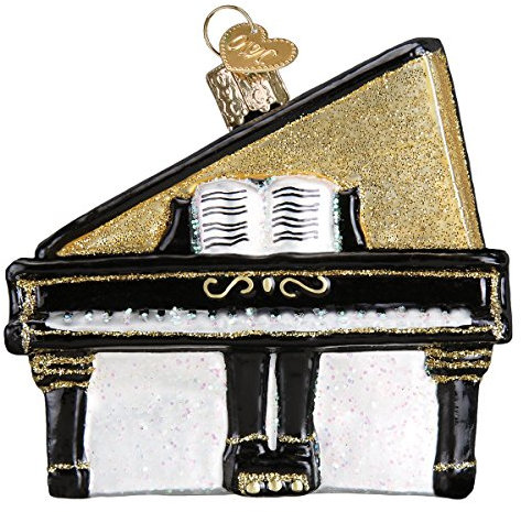 Old World Christmas Musical Instruments Glass Blown Ornaments for Christmas Tree Baby Grand Piano