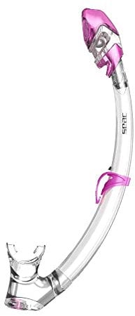 SEAC Tribe Dry Dry Snorkel Ridotto, Ottimo per Snorkeling e Subacquea Unisex Bambini Trasparente/Rosa Standard