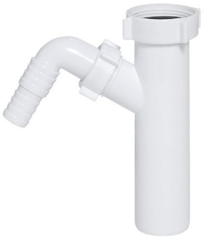 Aniplast Drain Waste Trap Pipe Connector, 1 1/2'' BSP x 40mm, Single Dishwasher Input, White, A116
