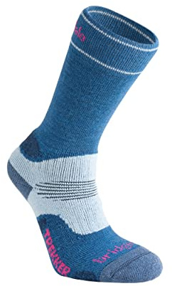 Bridgedale HIKE Midweight Merino Performance Boot Original-Women's- Small-Blue / Sky