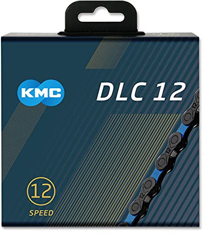 Fahrrad Kette, KMC Fahrradkette, DLC12, 1/2 x 11/128, 126 Glieder, 12-fach kompatibel mit Shimano / Sram / Campagnolo, schwarz-blau