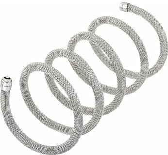 Breil, New Snake Collection, Damenschmuck aus Edelstahl, Armband-Halskette, Leicht, Zart und Verformbar, Vielseitig Tragbar, Länge 80 cm, Silber