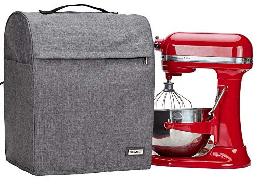 HOMEST Cubierta para mezclador compatible con KitchenAid Bowl Lift 5-8 cuartos de galón, cubierta contra el polvo con bolsillo con cremallera para accesorios, gris (diseño de patente)