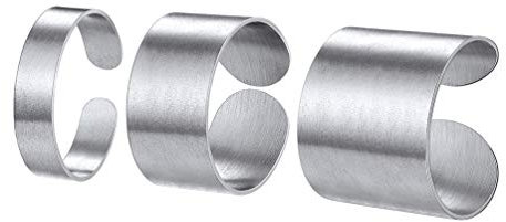 PROSTEEL Damen Herren offene Ringe Set 3 Stücke verstellbar Edelstahl Bandringe 5/10/17mm breit gebürstet Fingerringe Eheringe Verlobungsringe ModeSchmuck Accessoire für Weihnachten Jahrestag