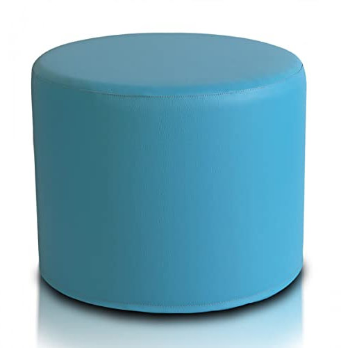 Ecopuf Pouf Hocker Roller - Gepolstert Sitzhocker aus Kunstleder - Ultraleicht - Abnehmbaren Bezug