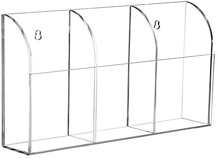Soporte de acrílico para mando a distancia, soporte de pared para el aire acondicionado de la TV o de la mesa, transparente para 3 mandos a distancia