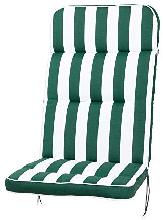Kettler Polen KETTtex 2154 Auflage Hochlehner Alicante Blockstreifen grün-weiß Sitzpolster 120x50x7 cm
