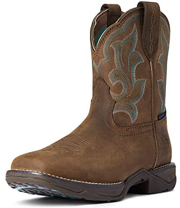 ARIAT Anthem Shortie II-Stivali Western Impermeabili, Donna, Effetto Marrone Usato, 41.5 EU Larga