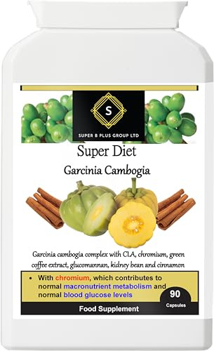Super Diet Garcinia Cambogia with Chromium for Normal Blood Glucose and Metabolism Herbal Supplement - 90 Capsules