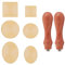 craspire Messing Blank Wachssiegelstempel Set, 6 STÜCKE Abnehmbarer Messing-Stempelkopf Mit 2 STÜCKE Holzgriff Wachssiegel-Stempelset