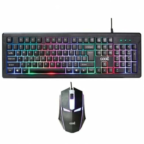 Spanische Tastatur USB Kabel PC Kit Gaming-Tastatur + Maus (Beleuchtung) Cool Florida