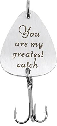 Create idea Personalisierter Drillings Angelhaken Edelstahl Angelhaken Gravur Worte Sie sind Mein größter Fang Romantisches Geschenk für Freund Ehemann Fischer