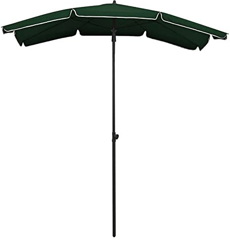 Gecheer Sombrilla de Jardín con Poste arasol Terraza Inclinable con Manivela Protección UV Parasol para Terraza Jardín Balcón Patio Verde 200x130 cm