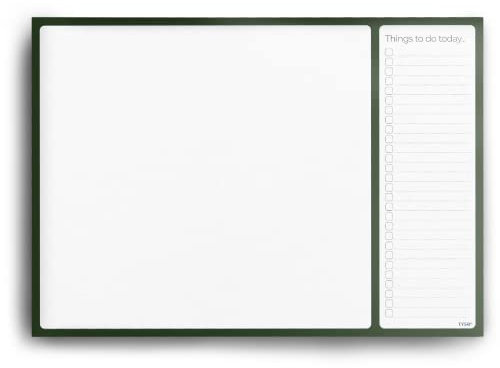 A3 Desk Pad with to Do List - 50 Sheets - 100gsm Premium Paper, glued and Mounted on Strong Cardboard Back (Forest Green)