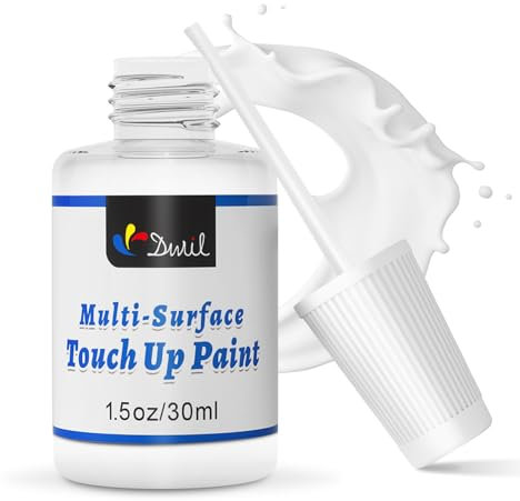 DWIL Multi Surface Touch Up Paint - White Touch Up Paint Pen, Scratch Repair for Wall, Door, Kitchen Cabinets, Wood, Furniture, Appliance, 1.5 Fl Oz (Semi-Gloss, Perfect White)