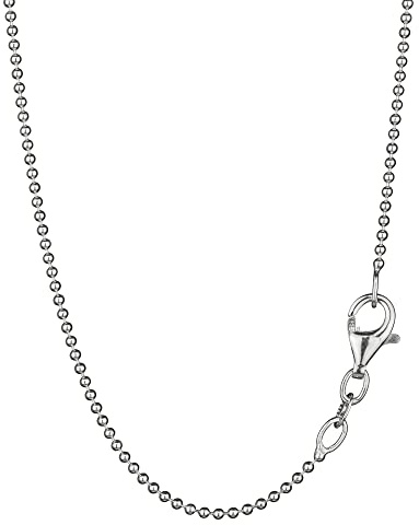 NKlaus Kugelkette aus 925 Silber für Damen, 45cm lang, 1,2mm, 1 Stück | Breite: 1,2mm; Gewicht: 2,3g; kugelkette für anhänger
