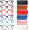 COJWIS 6 Pack Lesebrille Damen Herren Blaulichtfilter Brille Anti-Müdigkeit Computerbrille Gaming Schutzbrille und Großer Rahmen Lesehilfe (6 Farbe Mischen, 0.50, multiplier_x)