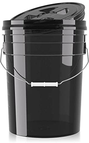 chemicalworkz Performance Bucket Wascheimer für die Auto Handwäsche inkl. Deckel (Clear Black) | 5GAL/19L + kompatibel mit Detail Guardz Dirt Lock & Scrub Wall, Dirt Trap Schmutzsieb & Gamma Lid