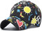Baseball Cap Damen Basecap Kappe Herren Unisex Mütze Hut Baseballkappe Sommer Gelb Weiß Cartoon Graffiti Gesicht Caps Trendige Für Männer Frauen Gebogene Traufen Hut 54-60 cm Black
