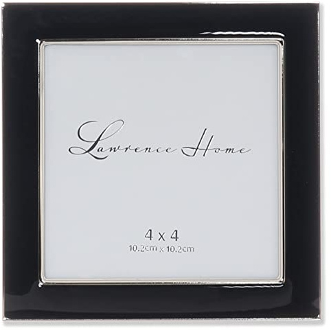 Lawrence Frames Metal and Enamel Picture Frame, Black, 4x4