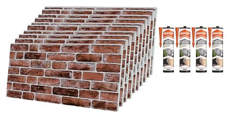 IZODEKOR Styropor 3D Wandpaneele Bausatz - Wandverkleidung mit Klebstoff Abdichten | Honigkaffee (10 x Stück Paneele & 4 x Klebstoff Abdichten enthalten)