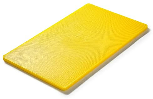 Forgast Planche à découper en plastique HACCP,53x32.5cm,Robuste,Durable,utilisable des deux côtés,Grande planche,Jaune FG12623