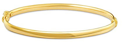 MIORE Armreif Armband für Damen aus glänzend 9k 375 Gelbgold mit Sicherheitsverschluss, Umfang 18.5 cm