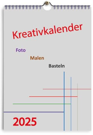 Bastelkalender 2026 DIN A4 Hochformat zum Basteln und Selbstgestalten DIY (Grau)