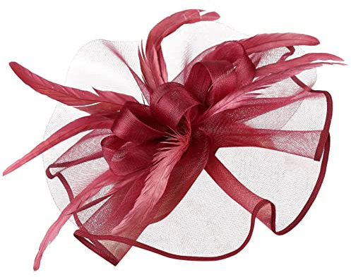 MILAX Fascinator Hut Damen Damen Fasching Kostüm Zubehör Mesh for Costume Carnival Theme Party Frauen Feder Fascinator Hut 1920s Flapper Fascinator Mesh Veil Headband