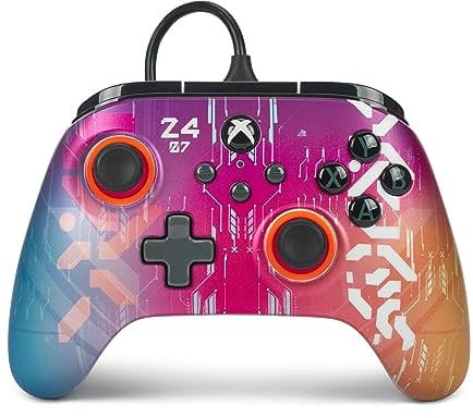 PowerA Advantage Wired Controller for Xbox Series X|S - Cyber Style, Gamepad, Wired Video Game Controller, Gaming Controller, USB-C, works with Xbox One and Windows 10/11, Officially Licensed
