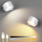 Birnetek® LED Wandleuchte Innen 2 Stück, Wandlampe Ohne Stromanschluss, 3 Helligkeitsstufen 3 Farbmodi Akku Wandlichter, 360° Drehbare Touch Control Leuchten für Wohnzimmer Treppen Schlafzimmer (Weiß)
