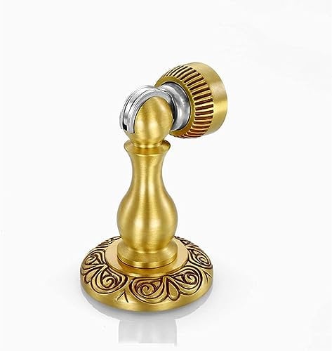 Türstopper, magnetischer Türstopper aus Messing mit Schrauben zur Boden- oder Wandmontage, verhindert Wand- und Türschäden, Gold