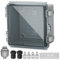 Joinfworld Outdoor Electrical Box Weatherproof Junction Box Plastic IP67 Waterproof Project Box Nema Enclosure for Electronics WiFi Network with Hinged Clear Cover Inner Size 5.1x5.1x3.3